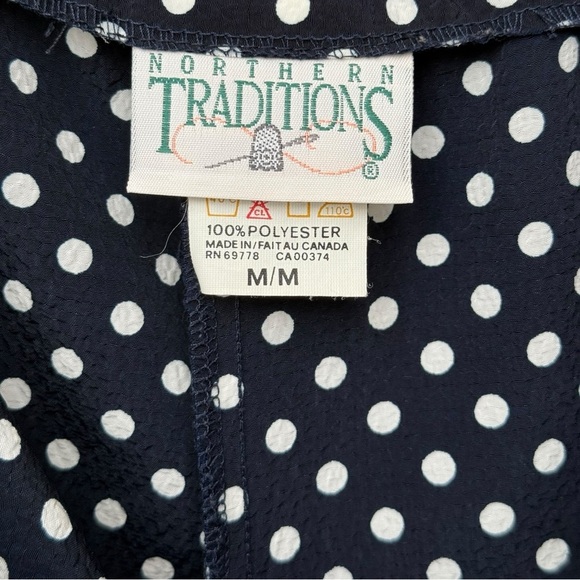 Vintage 90s Polkadot Skort Size Medium Navy White Northern Traditions - Picture 5 of 6